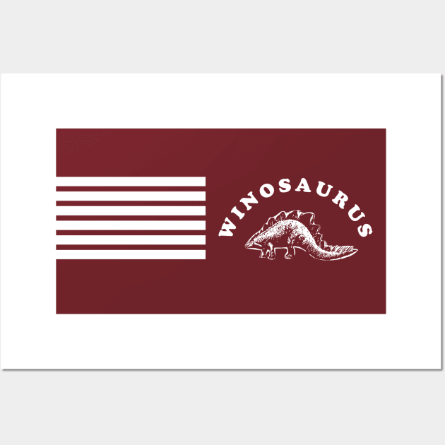 Winosaurus Rex Wine Dinosaur Retro Wall Art by PodDesignShop